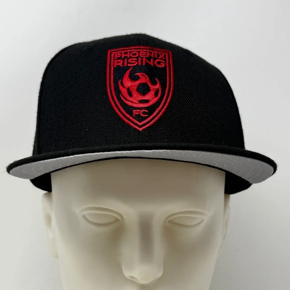 Phoenix Rising FC Baseball Hat New Era Snap Back Flat Brim 100% Wool OS EXC‎